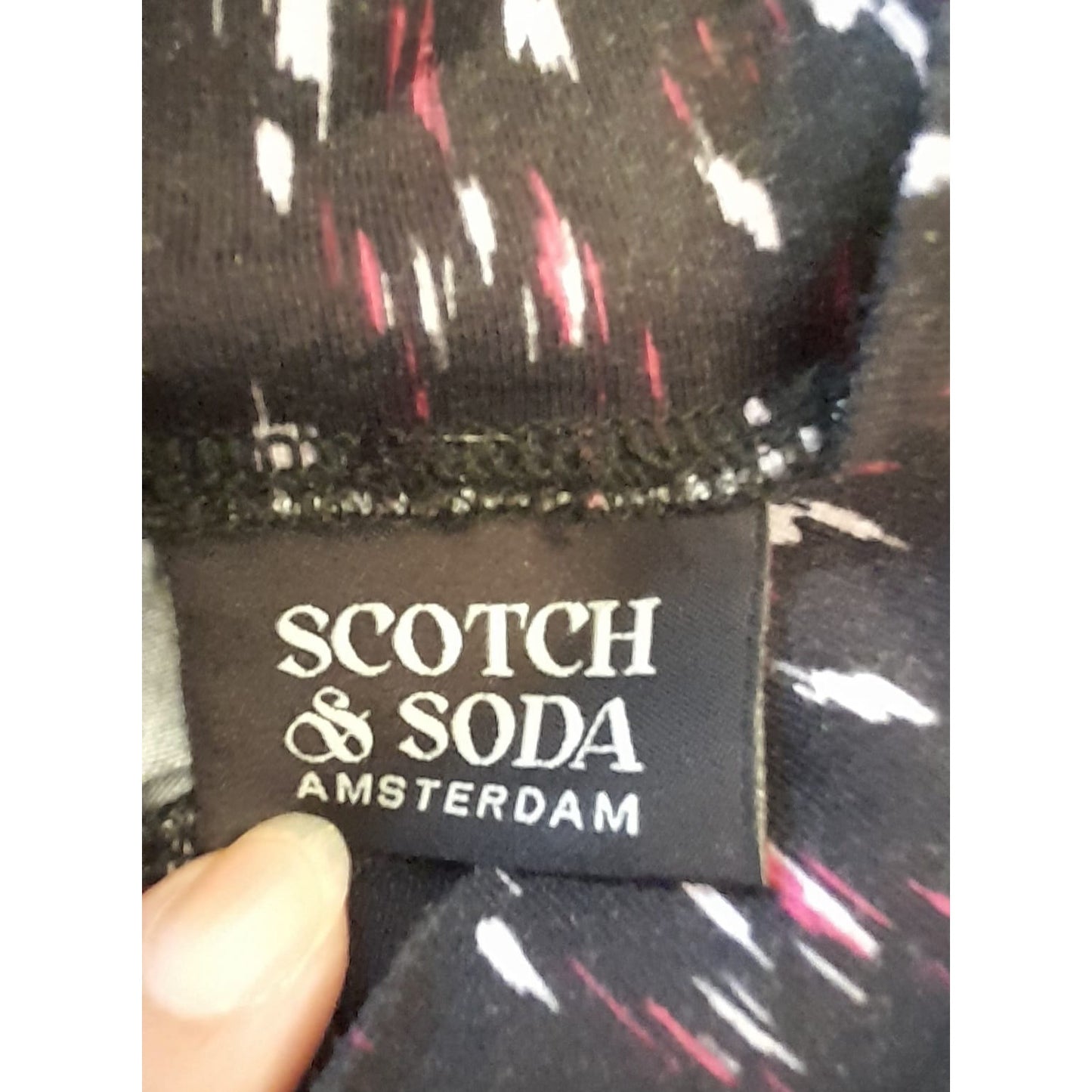 Scotch & Soda Amsterdam Women's Small Patterned Long Sleeve Mock Neck Top