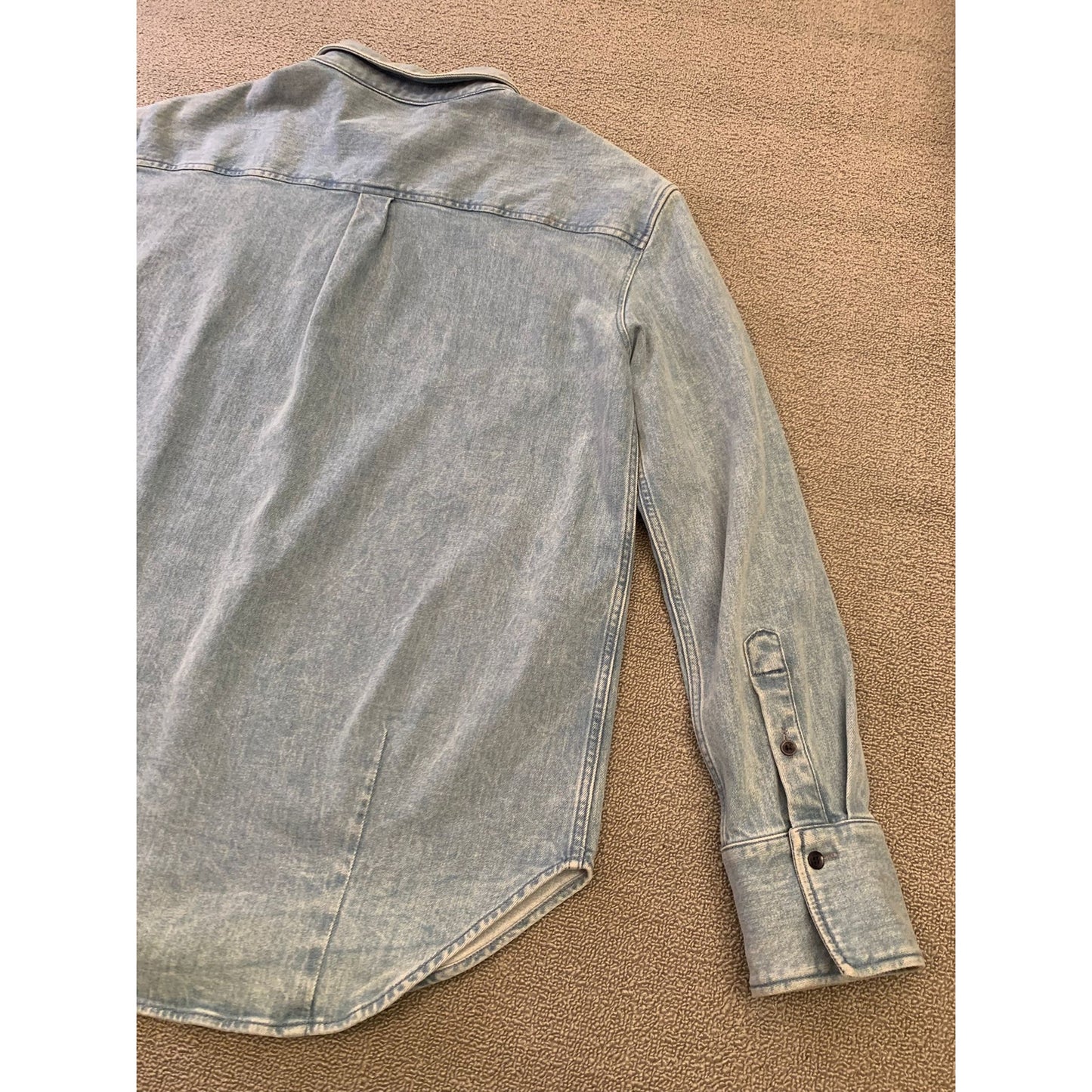 Another Tomorrow Women's Large Light Blue Italian Denim Shirt