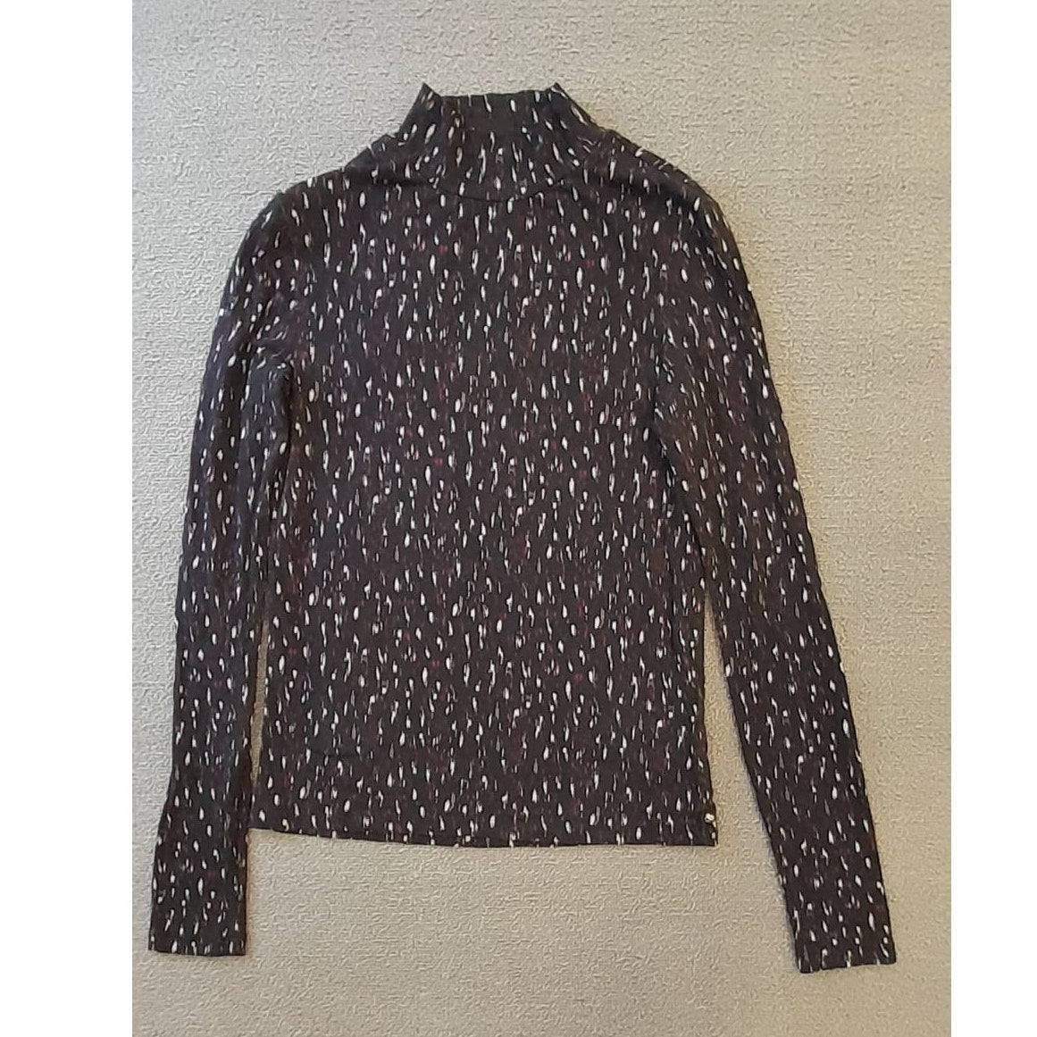 Scotch & Soda Amsterdam Women's Small Patterned Long Sleeve Mock Neck Top