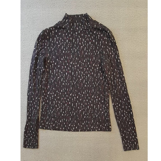 Scotch & Soda Amsterdam Women's Small Patterned Long Sleeve Mock Neck Top