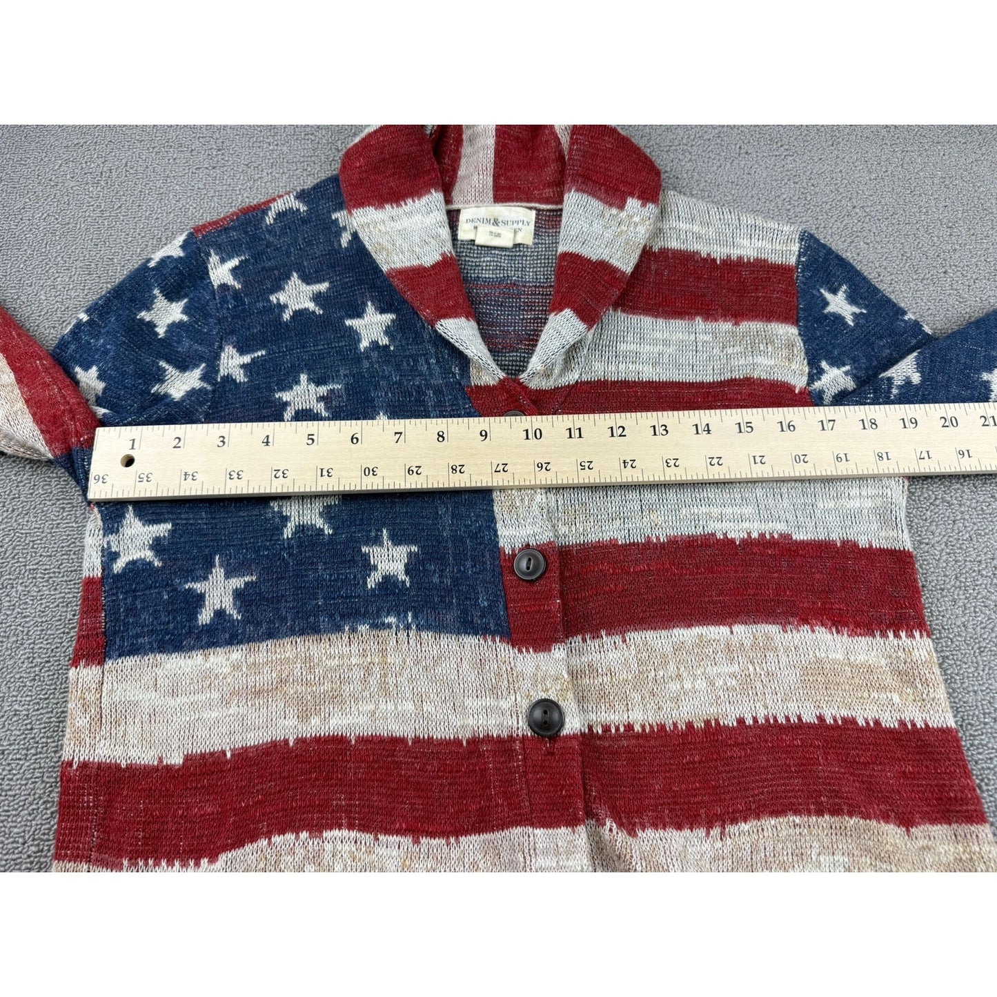 Denim & Supply Ralph Lauren Women's Extra Large American Flag Cardigan Sweater