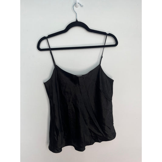 Vince Cami Tank Top Women L Black Silk Blend Adjustable Straps