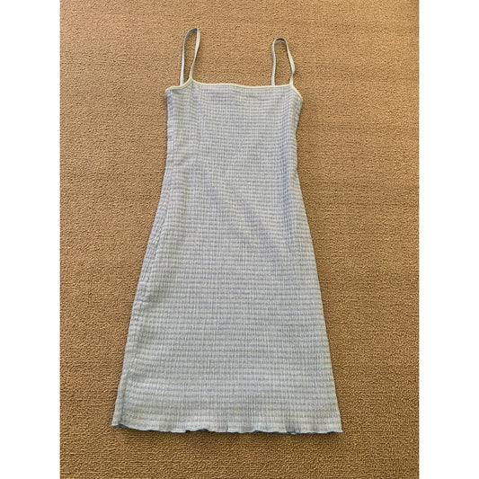Wilfred Women's 2XS Blue Mini Dress Strappy Ruched Shrunken