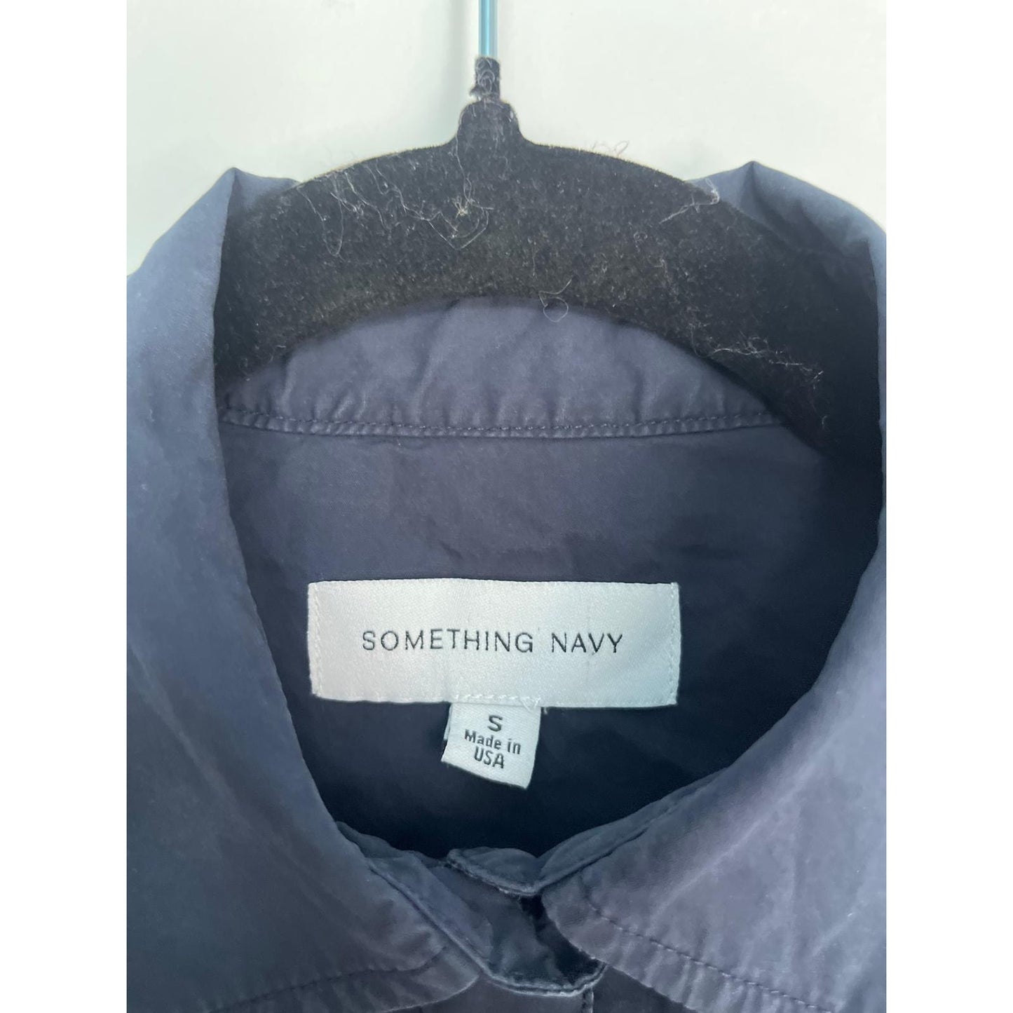 Something Navy Button Up Shirt Women S Navy Blue Embroidered Long Sleeve Casual