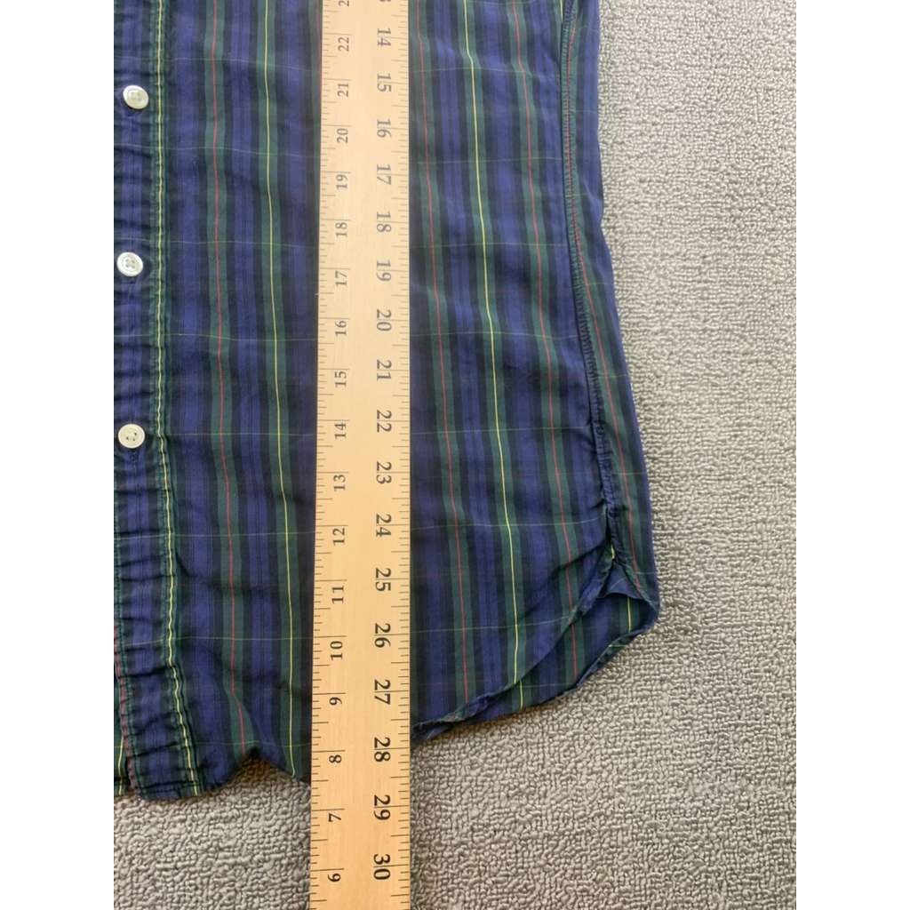 J.Crew Medium Green Blue Plaid Shirt Button Down Thompson Shirtings Long Sleeve