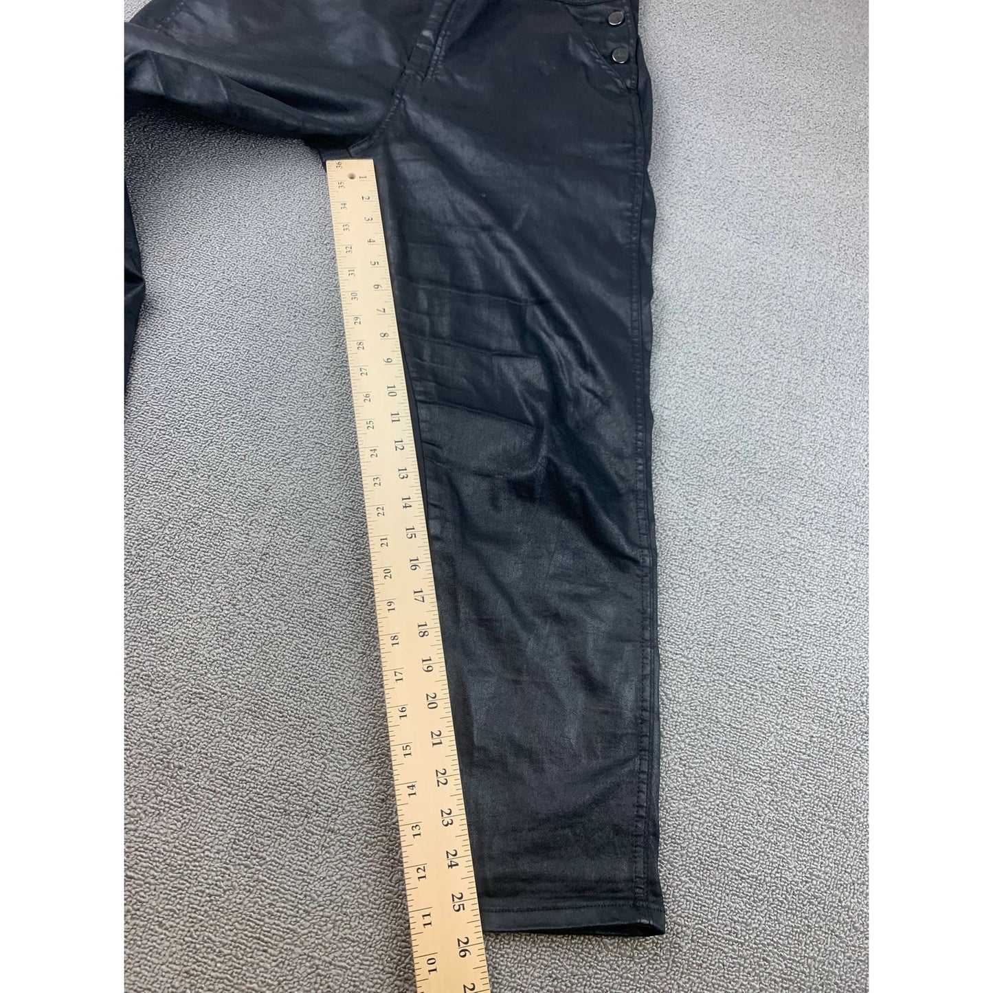 Current/Elliott Women's 3 Black Coated Denim Overalls Jumpsuit Pants