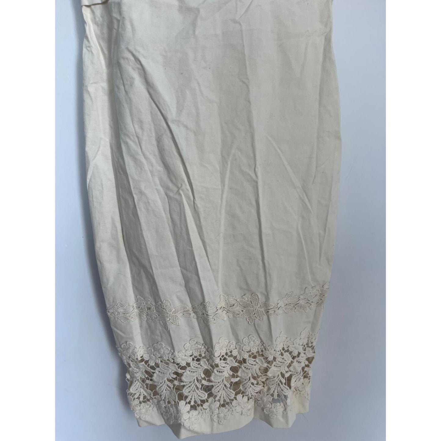 Ivanka Trump Lace Midi Dress Women 4 Cream Floral Overlay Cocktail