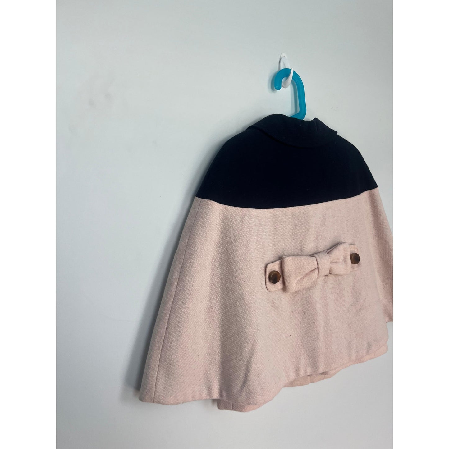 Hucklebones London Girls Cape Coat 6Y Pink Navy Wool Blend NWT Winter Outerwear