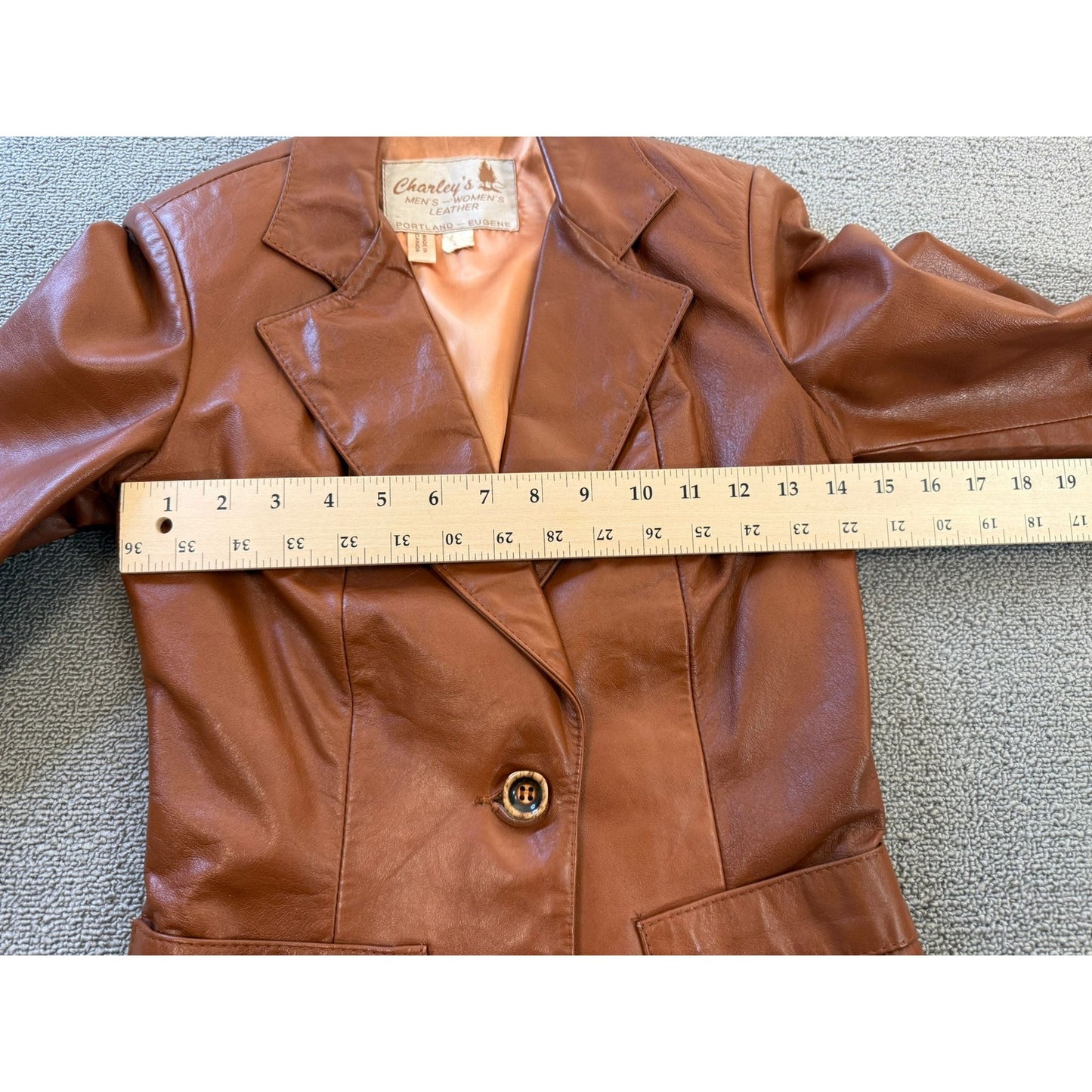 Vintage Charley's Women's Leather Blazer Jacket Made in Canada