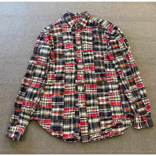 Ralph Lauren Men Medium Classic Fit Plaid Button Down Shirt Patchwork