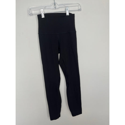 Lululemon Leggings Women 2 High Rise Black Yoga Pants Stretch Nylon