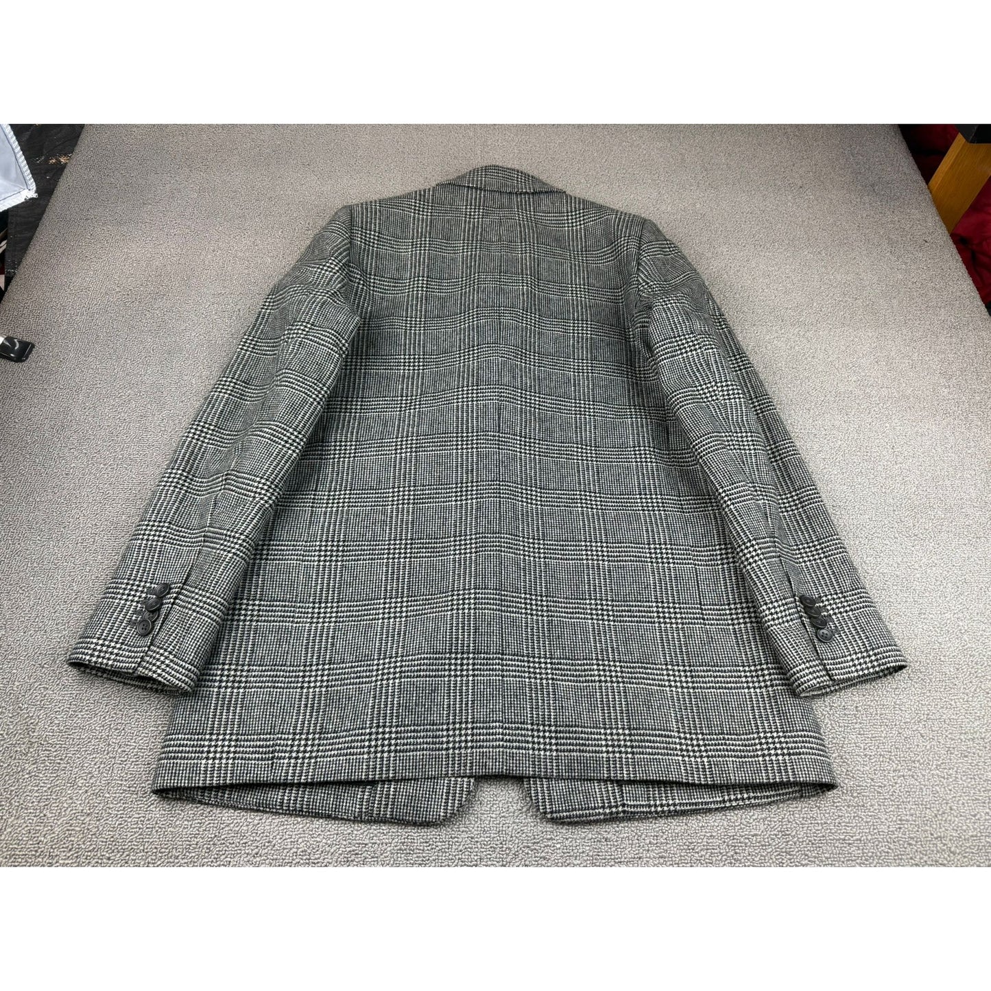 Everlane Women's 6 Black And White Plaid Wool Blend Blazer