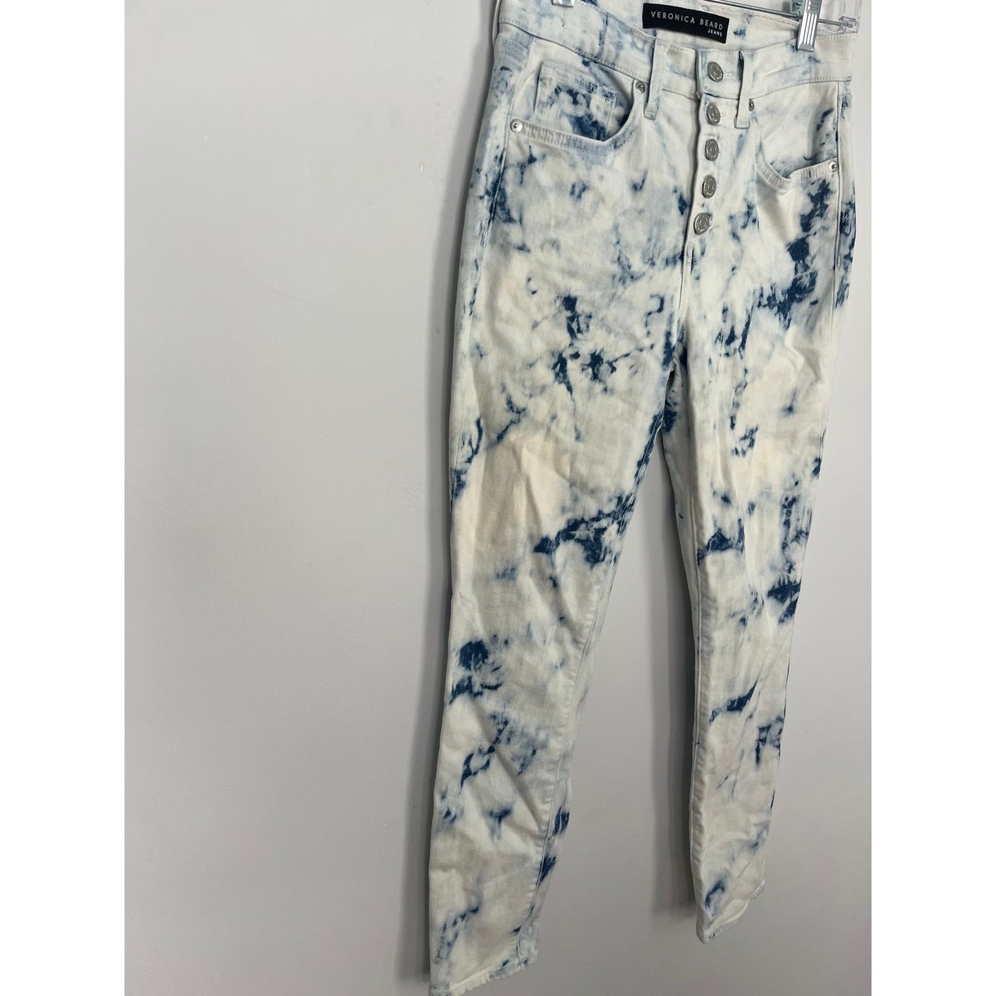 Veronica Beard Jeans Tie Dye Skinny Pants Women Size 26 High Rise Button Fly