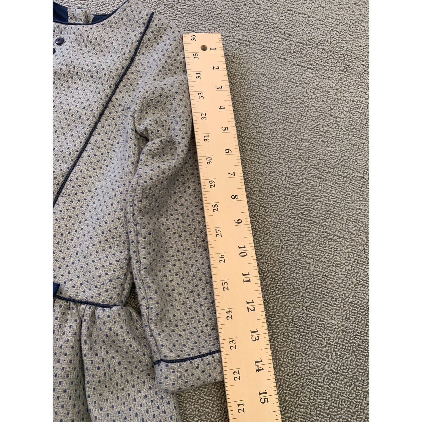 Martina Charlotte Girls 4Y Gray And Navy Drop Waist Dress