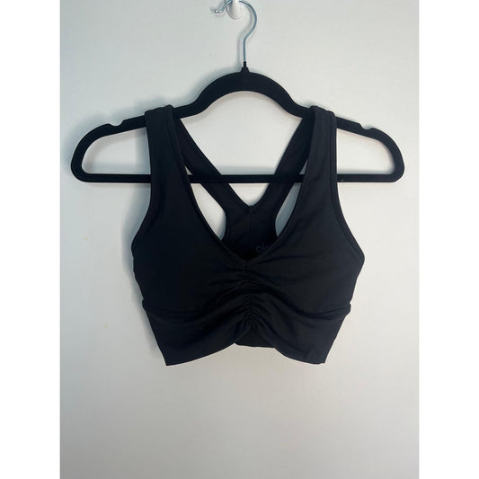 Alo Yoga Ruched Racerback Sports Bra Black XS Compression Stretch