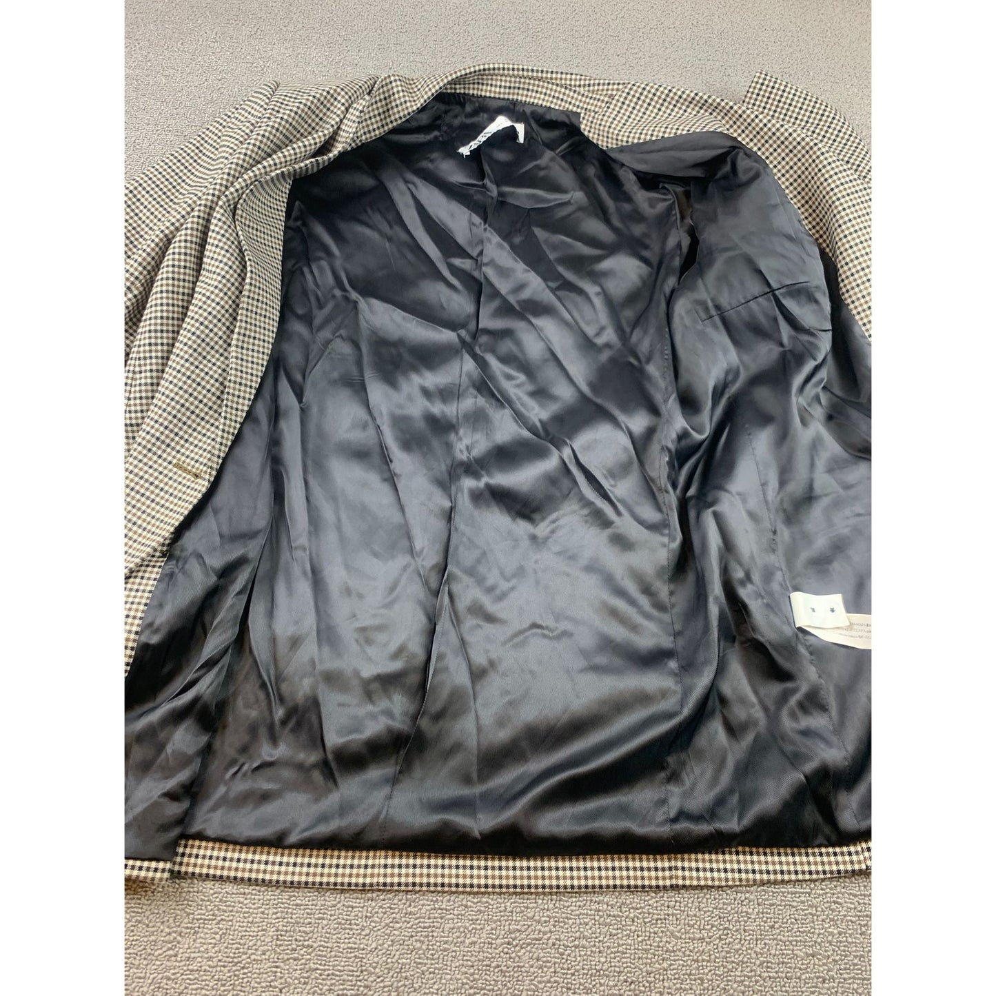 Zara Women's Large Plaid Doble Breasted Blazer Fall Winter