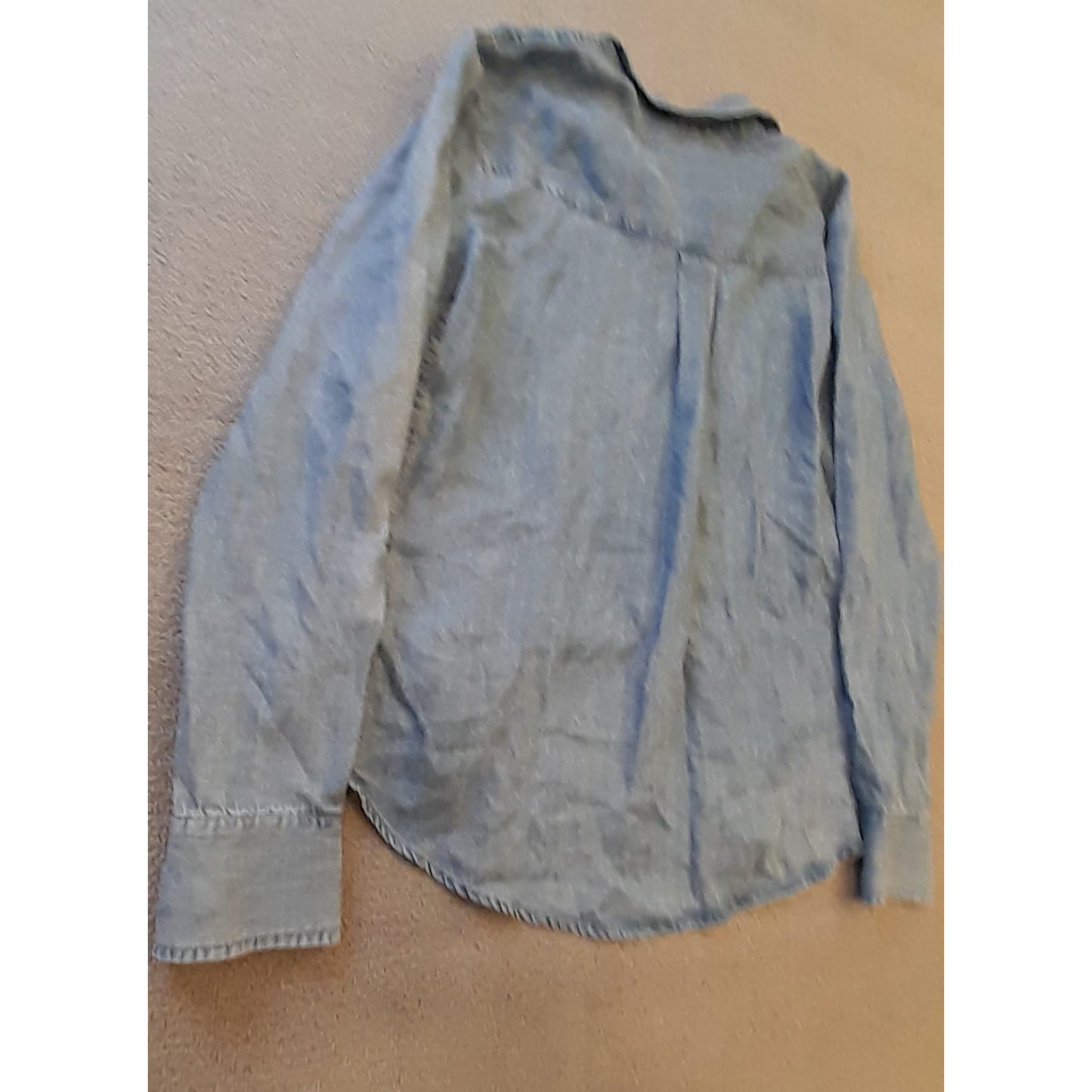 Splendid Collection Womens Small Denim Long Sleeve Polo Shirt