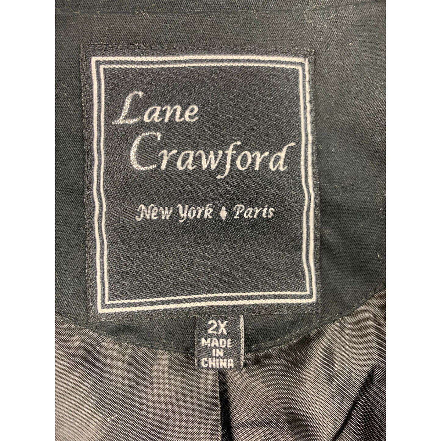 Lane Crawford Women's 2X Black Double-Breasted Trench Coat Jacket