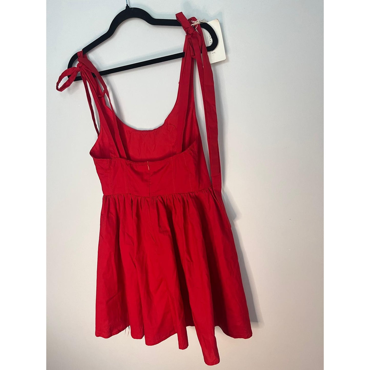 The Great Red Mini Dress Women 2 Tie Strap Cotton Fit And Flare NWT