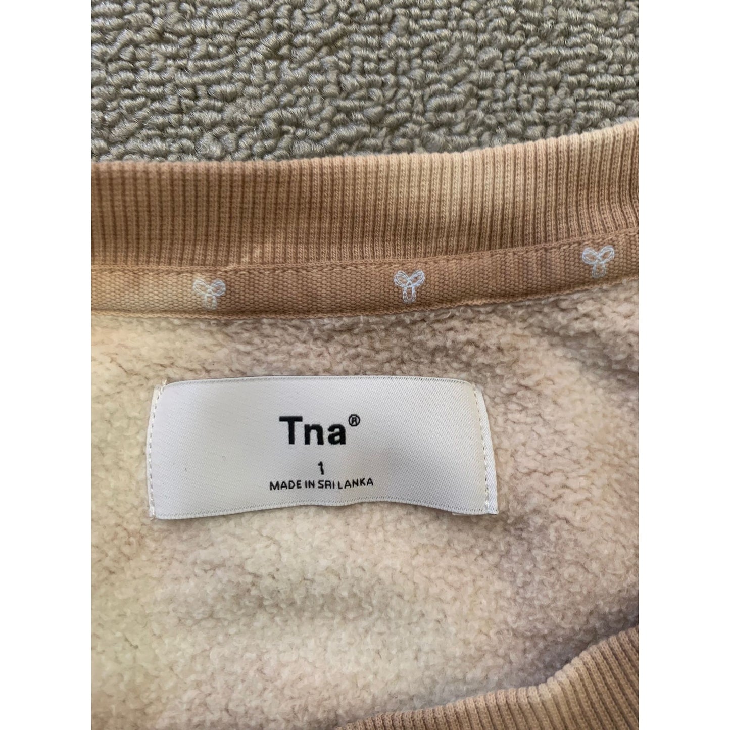 TNA Women Size 1 Brown Tie Dye Cropped Crewneck Sweatshirt