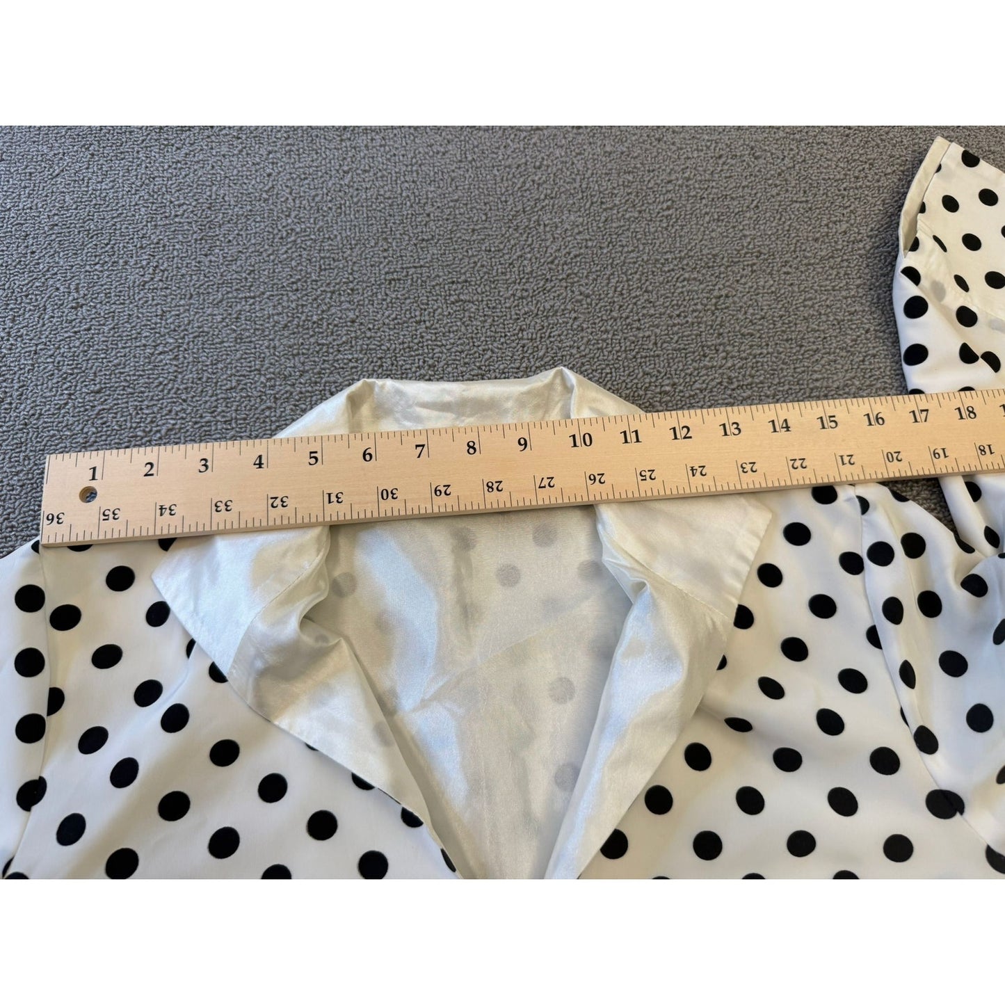 GRACE CHUANG Women's Small Polka Dot Duster Jacket Coat S White Black