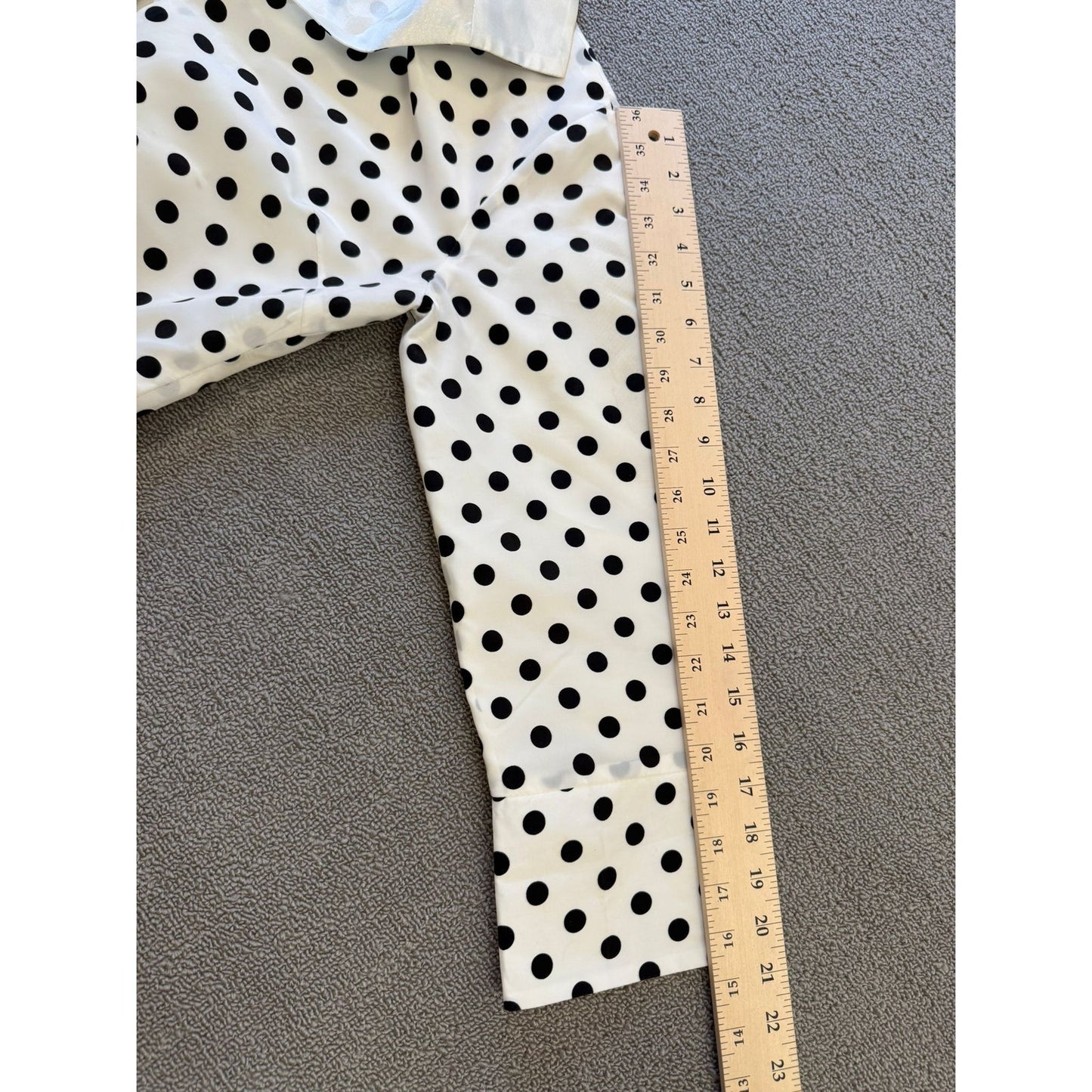 GRACE CHUANG Women's Small Polka Dot Duster Jacket Coat S White Black