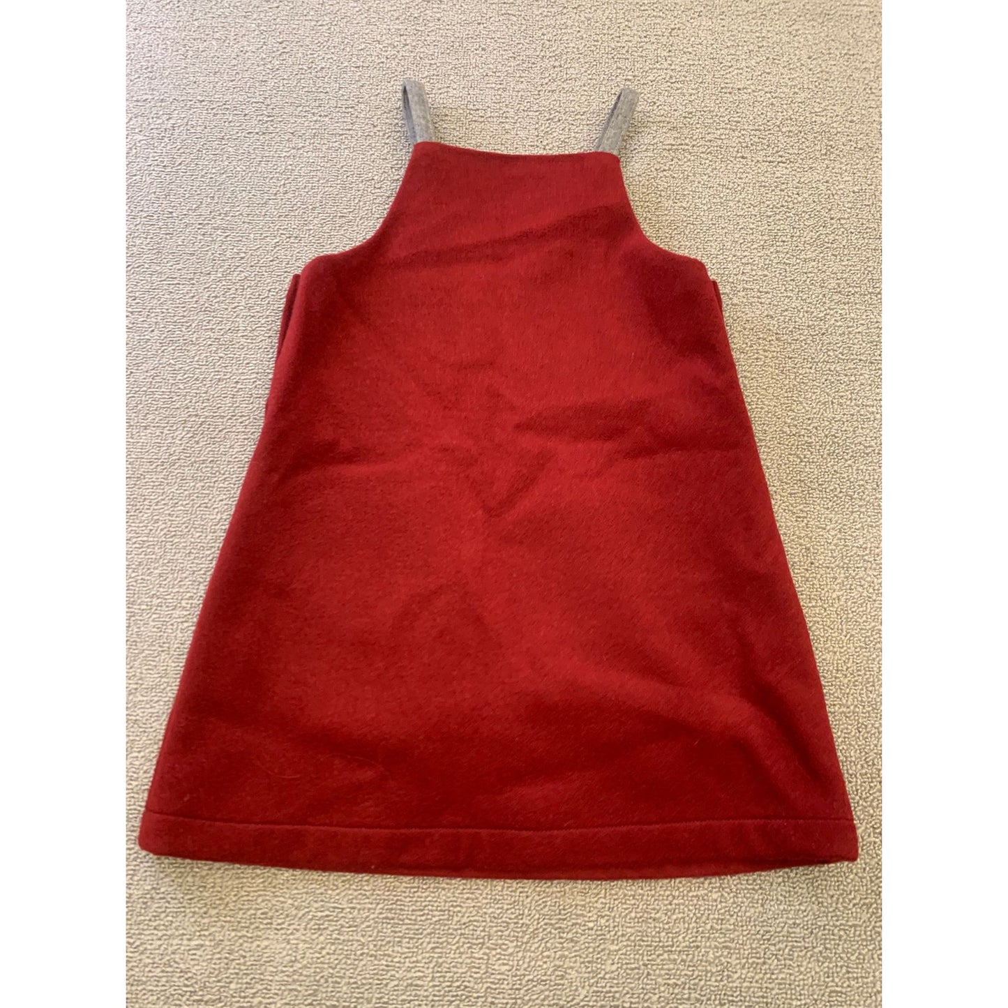 Oaks Of Acorn Girl's Size 6Y Red And Gray Wool A-Line Pinafore Dress