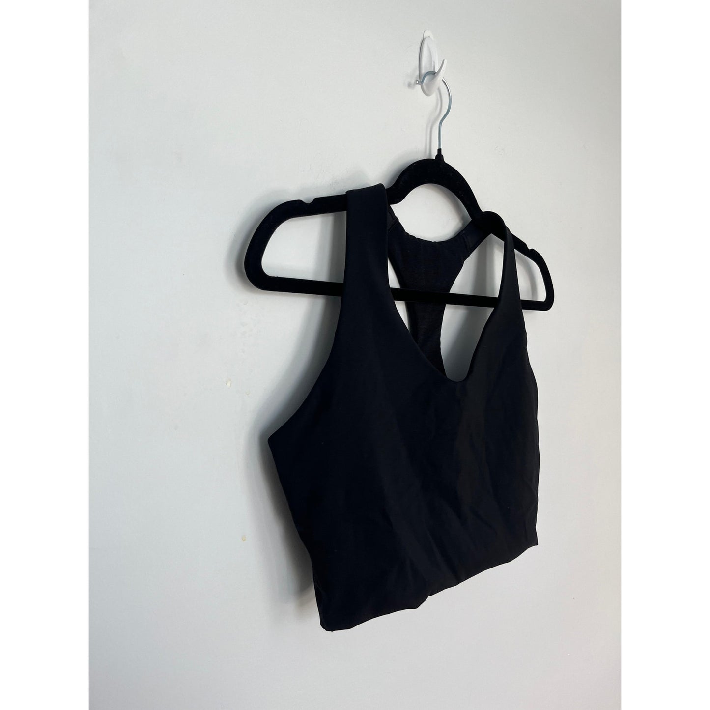 Spanx Core Sports Bra Women Large Black V Neck Racerback Activewear Top
