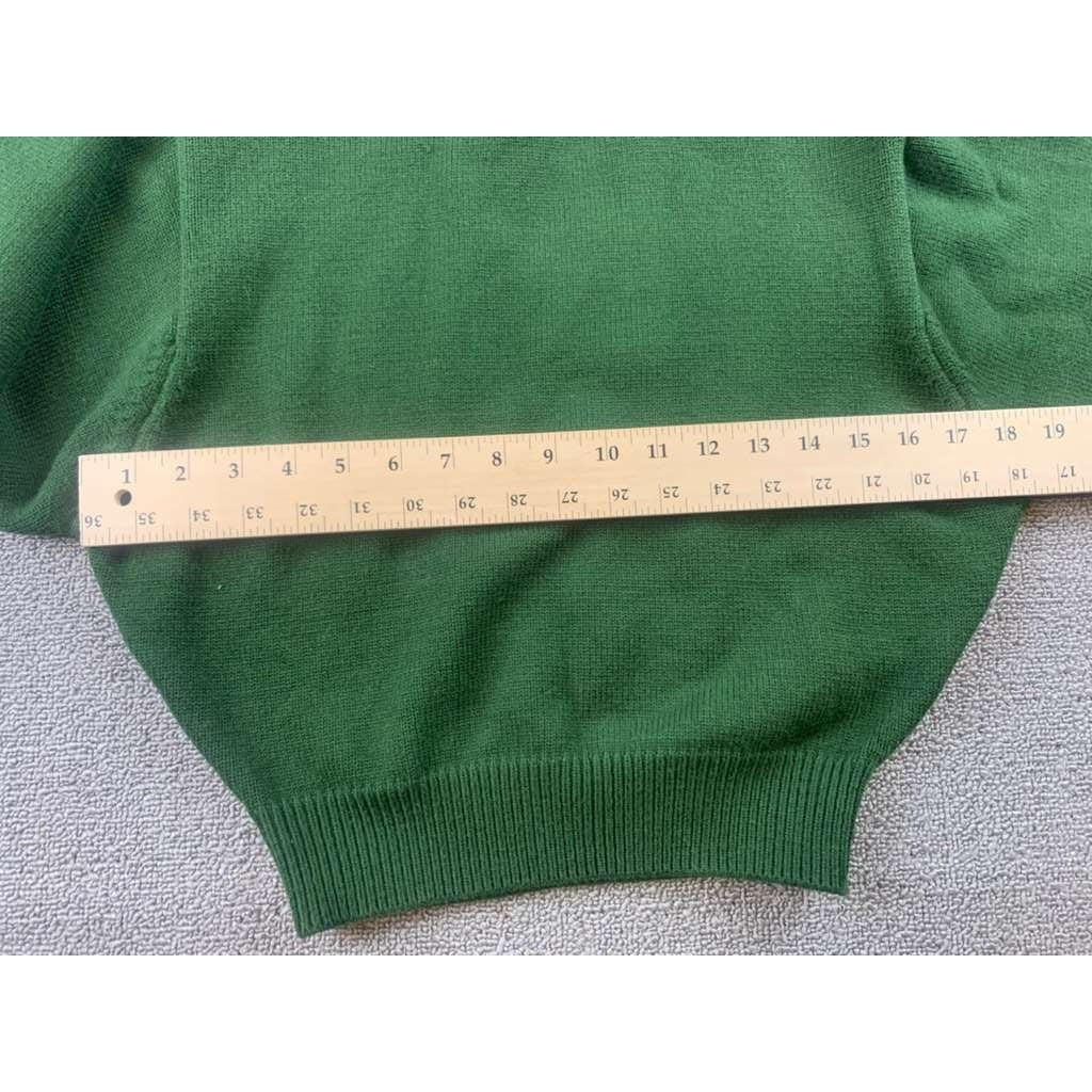 Zara Sweater Women S Green Turtleneck Cropped Pullover Stretch Knit Ribbed Trim