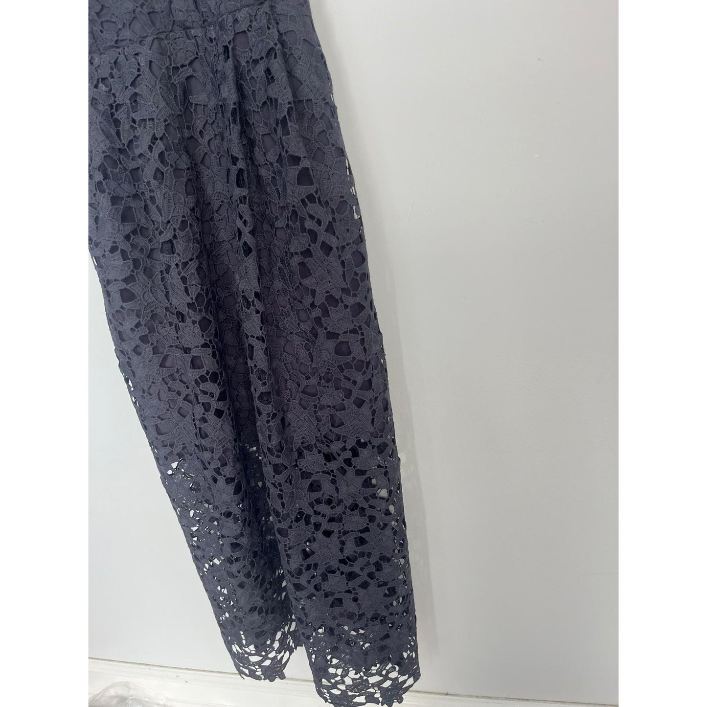 ASTR The Label Lace Midi Dress Women Large Blue Floral Crochet Formal