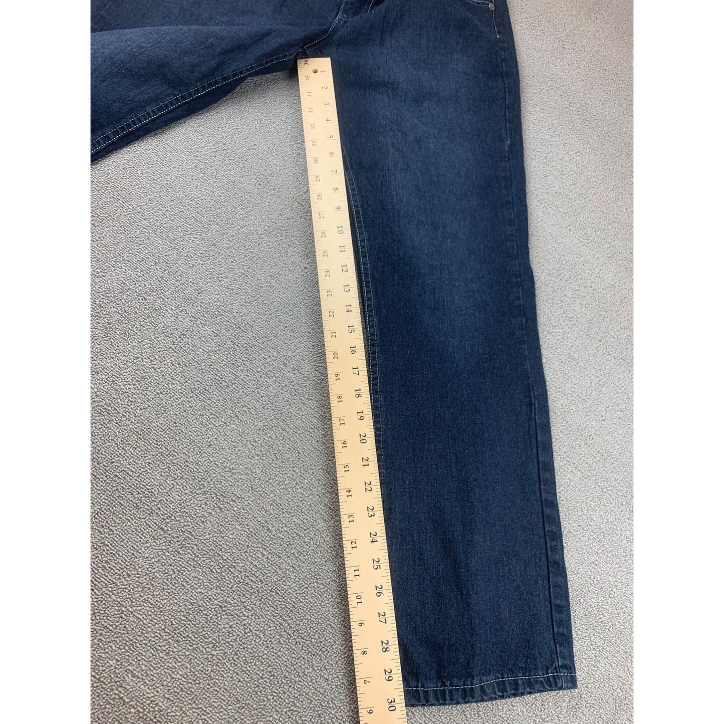 Loose Thread Men's 36x32 Dark Blue Jeans.