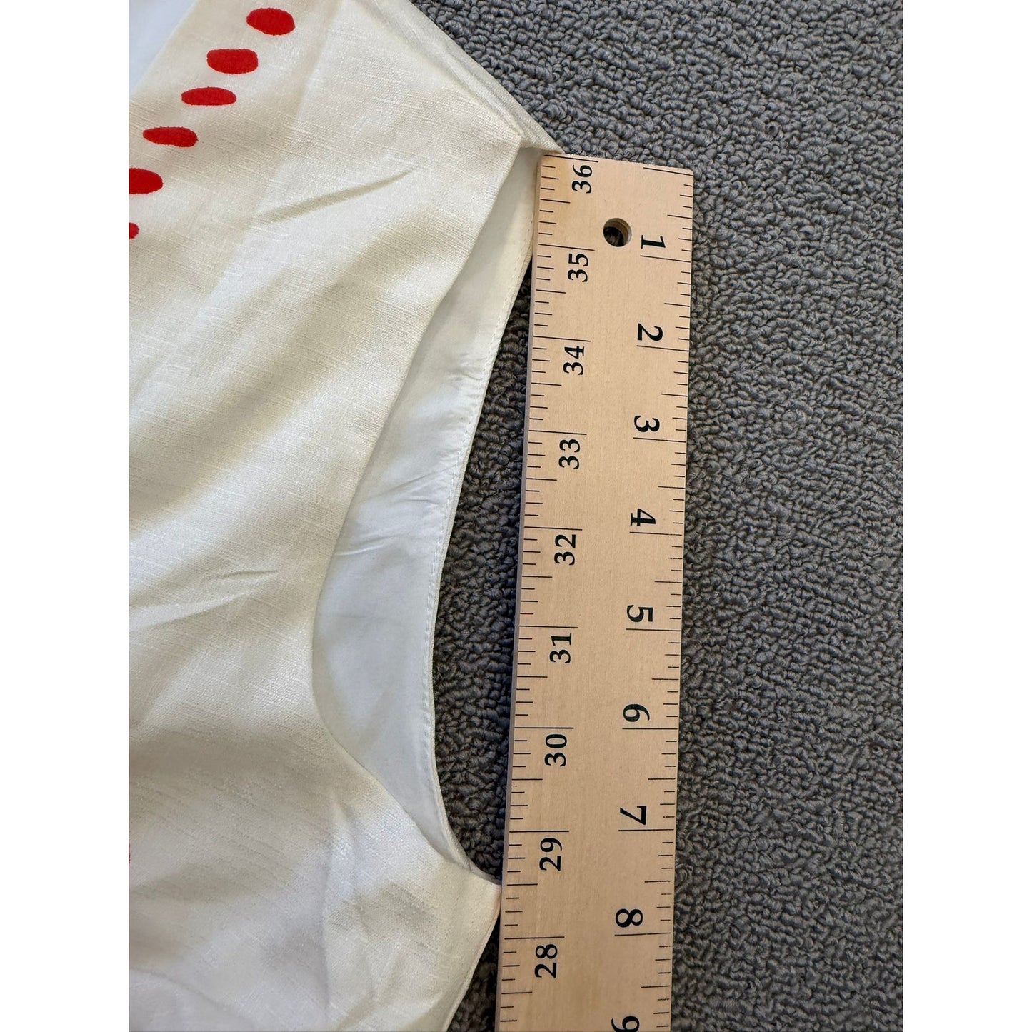 White Red Patterned Co Ord Set Womens Small Vest Wide Leg Pants Polyester