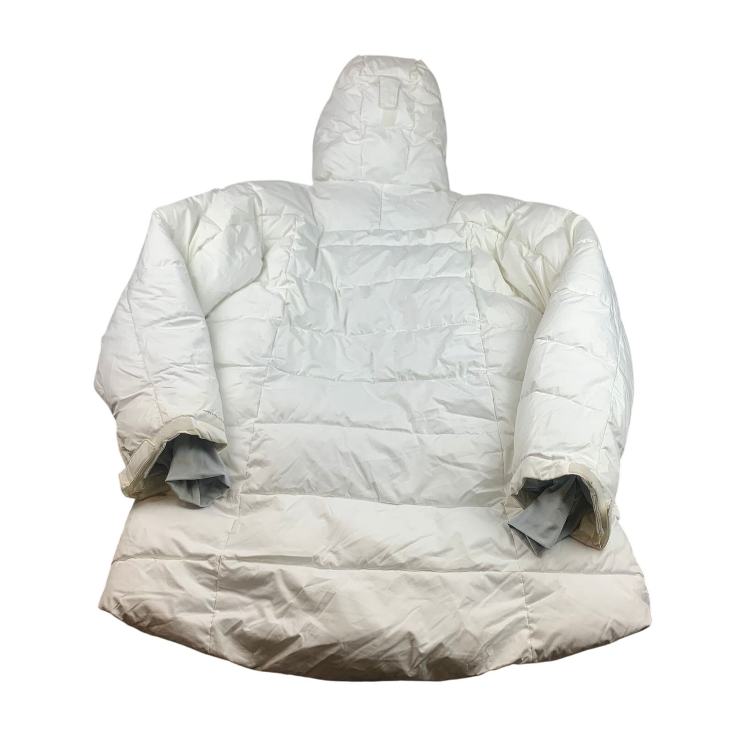 Columbia Women Medium White Puffer Jacket Hooded Down Coat