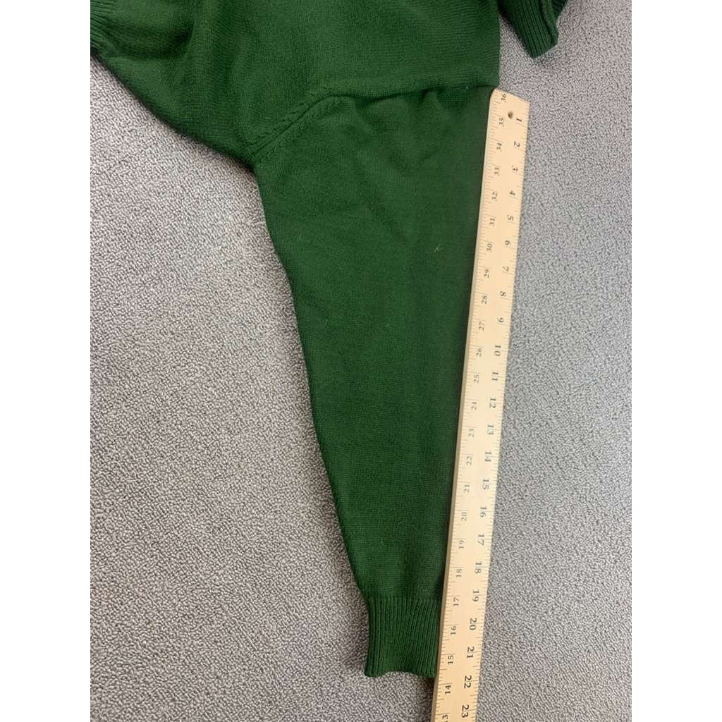 Zara Sweater Women S Green Turtleneck Cropped Pullover Stretch Knit Ribbed Trim