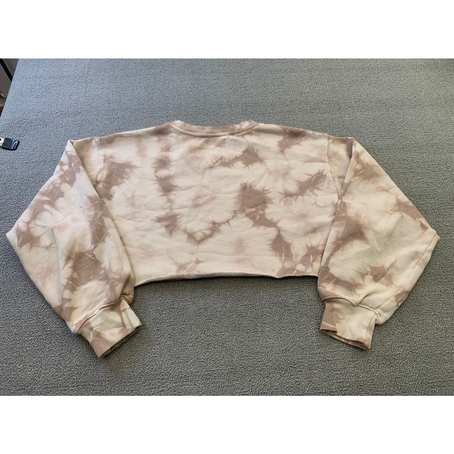 TNA Women Size 1 Brown Tie Dye Cropped Crewneck Sweatshirt