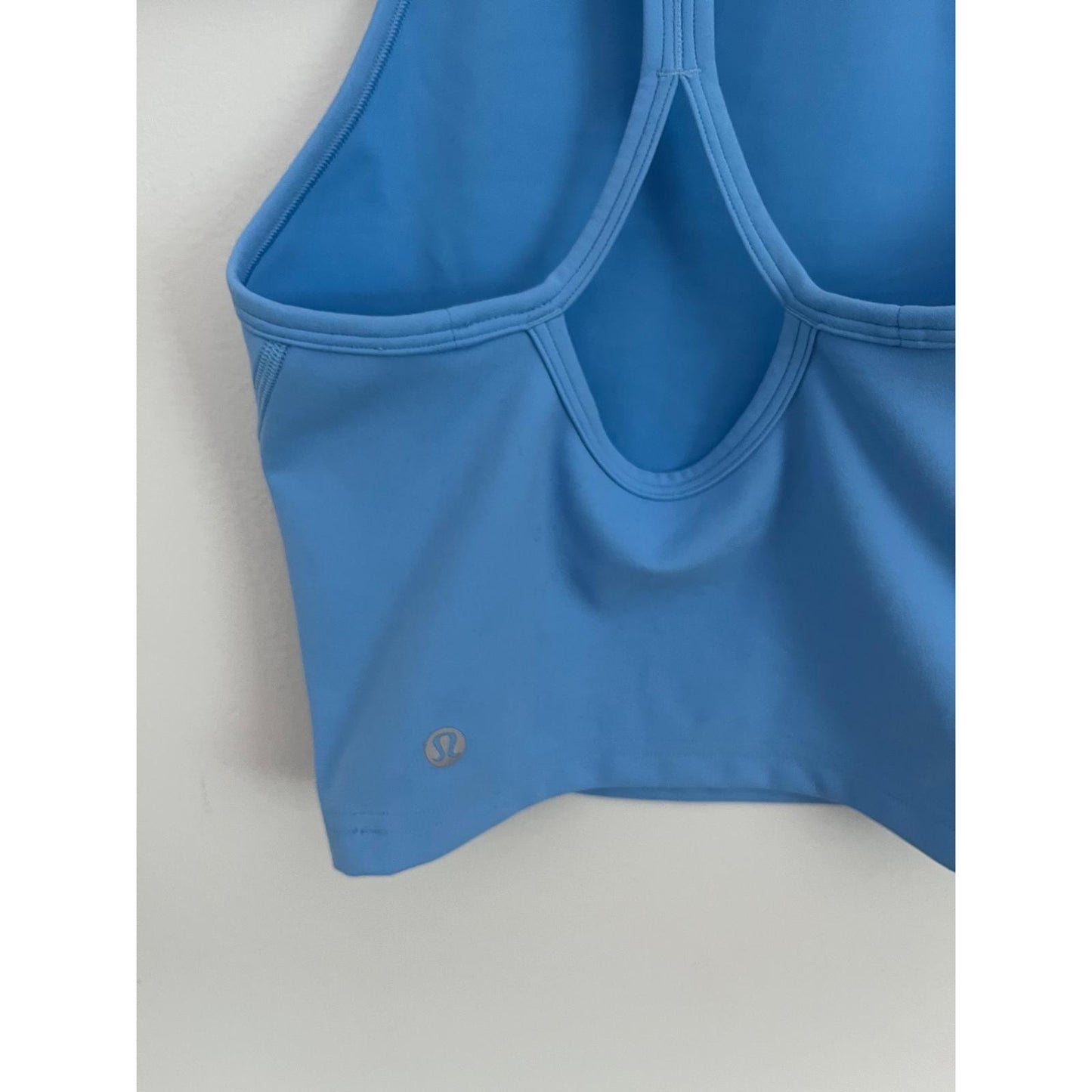 Lululemon Cropped Tank Top Women 2 Blue Racerback Stretch Activewear