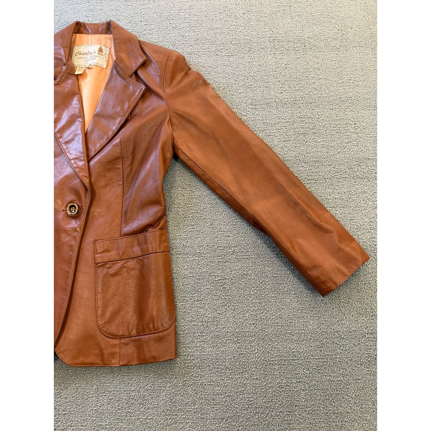 Vintage Charley's Women's Leather Blazer Jacket Made in Canada
