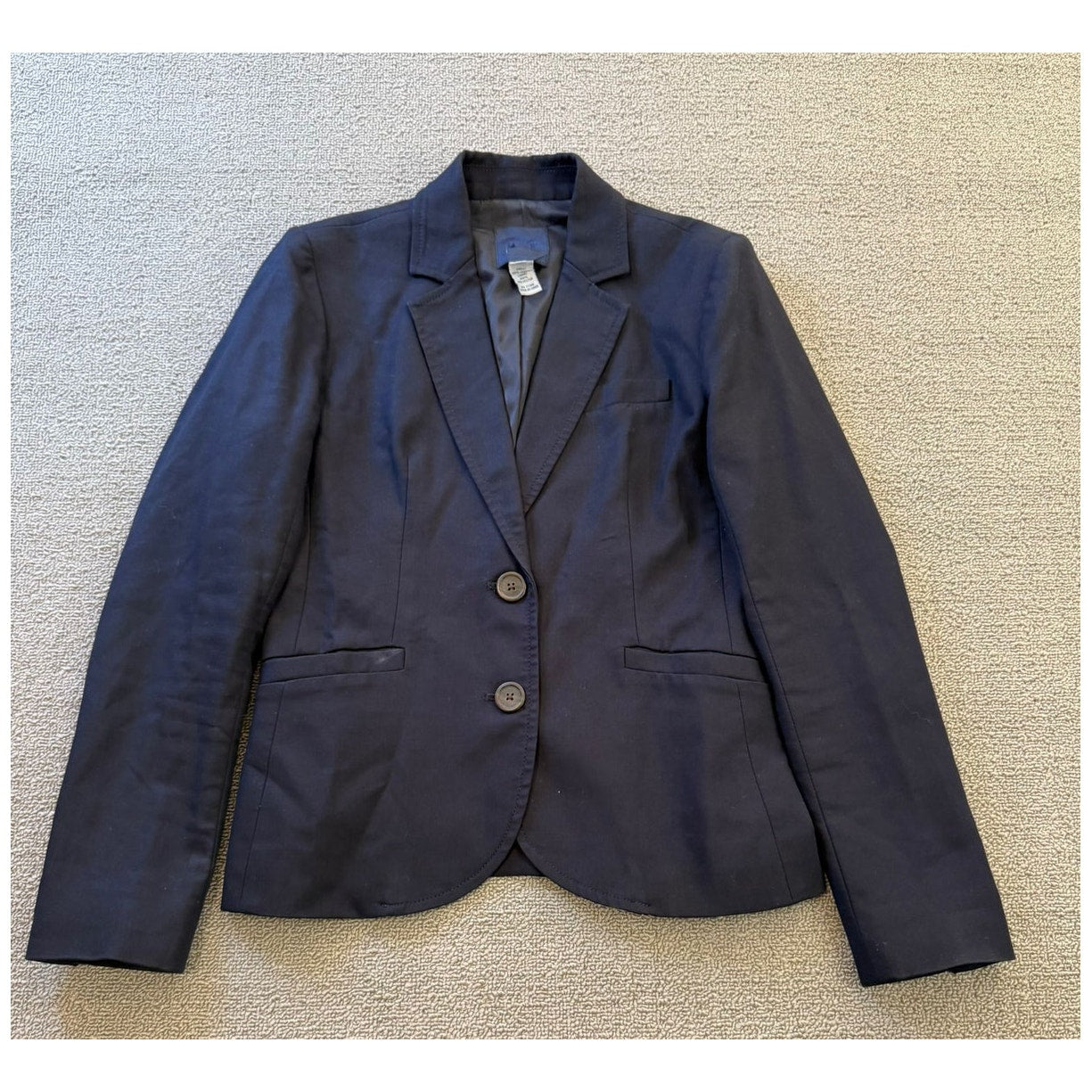 J.Crew Womens 0 Blue Two Button Long Sleeve Blazer Jacket Coat